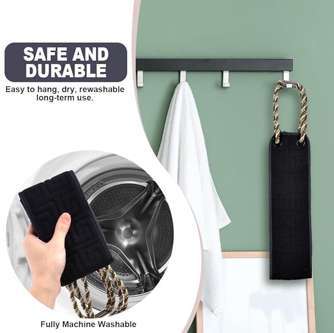 URAQT Exfoliating Towel with Handle, Exfoliating Body Scrubber, 37 Inches Exfoliating Back Scrub, Deep Cleaning, Back Scrubber Washer, Back Scrubber Washer for Men and Women,Cyan