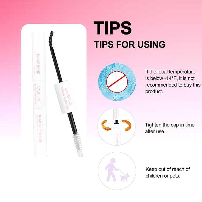 Lash Glue for Eyelash Clusters LAUBESS Lash Bond and Remover 2 in 1 Lash Cluster Glue 10ml Adhesive Eyelash Glue Lash Remover for Lash Extensions Home Use