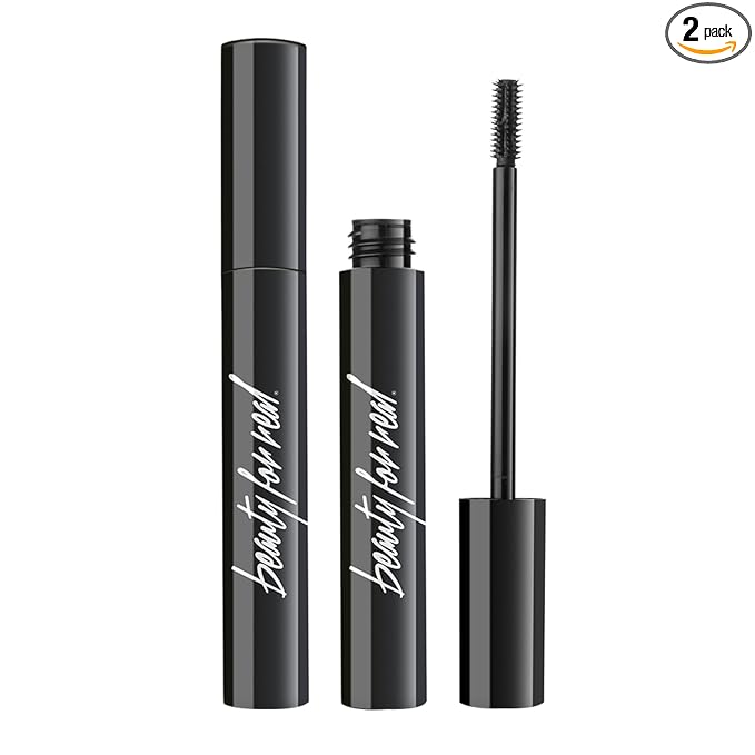 Beauty for Real Hi-Def Mascara, Just Black - Set of 2 - Defining & Volumizing Lash Definer - Humidity & Smudge Proof - Micro Brush Ensures Versatile Application - 1.5 oz