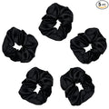 Satin Scrunchies, Softer than Silk, Hair Scrunchies for Frizz Prevention, Satin Hair Ties for Breakage Prevention and Gentle Style Preservation, Sleep and Night Scrunchie, 5 Pack, Blush