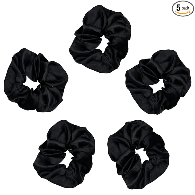 Satin Scrunchies, Softer than Silk, Hair Scrunchies for Frizz Prevention, Satin Hair Ties for Breakage Prevention and Gentle Style Preservation, Sleep and Night Scrunchie, 5 Pack, Blush