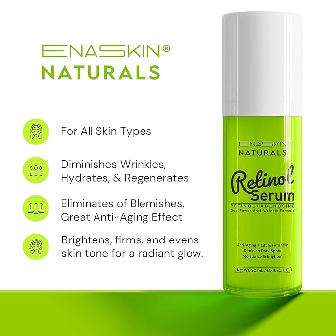 Retinol Serum for Face – Anti-Aging for Fine Lines & Wrinkles, Firms & Hydrates, Hyaluronic Acid & Peptides, Night Moisturizer Serum for Women/Men, Fragrance-Free, 1.0 fl.oz