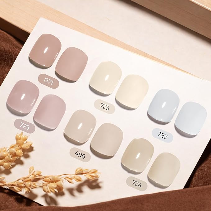 AZUREBEAUTY 6 Colors Milky Nude Dip Powder Nail Kit, Nude Ombre Collection Kit French Nail Art Manicure DIY, No UV Lamp Required