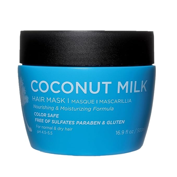 Luseta Coconut Milk Hair Mask 16.9 oz Hydrating Hair Treatment for Dry Damaged Hair – Deep Conditioner for Split Ends and Breakage, Intense Hydration at Home