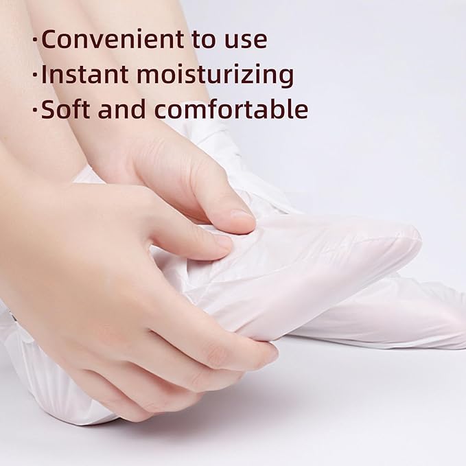 Hydrating Foot Masks Set for Women Men,6 Pack Socks Mask for Dry Cracked Feet（Milk）