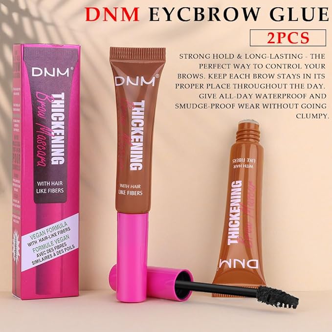 Tinted Thickening Brow Mascara,Tinted Eyebrow Gel,Waterproof, Transfer-proof, Brush to Fill in Eyebrows and Cover Gray Hairs - Cruelty Free (2pcs 03 Auburn &04 Rich Auburn)