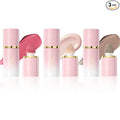 URQT 3PCS Highly Pigmented Liquid Contour - Built-in Sponge Tip Sculpted Complexion Wand Long Lasting Natural Buildable Highlighters Contouring Bronzer (Contour+Highlighter+Blush)