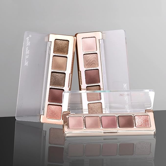 Mivota Cool Tone Nude Eyeshadow Palette 5 Colors Matte and Shimmer Pink Taupe Brown Eyeshadow High Pigment Long Lasting Blendable Neutral Cool Brown Eye Makeup for Daily Use, 3#