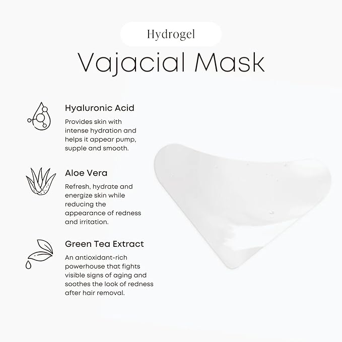 Bushbalm Hydrogel Vajacial Triangle Mask - Hydrating Post-Hair Removal Patch with Hyaluronic Acid and Aloe Vera to Cool and Soothe Skin, Triangle Only