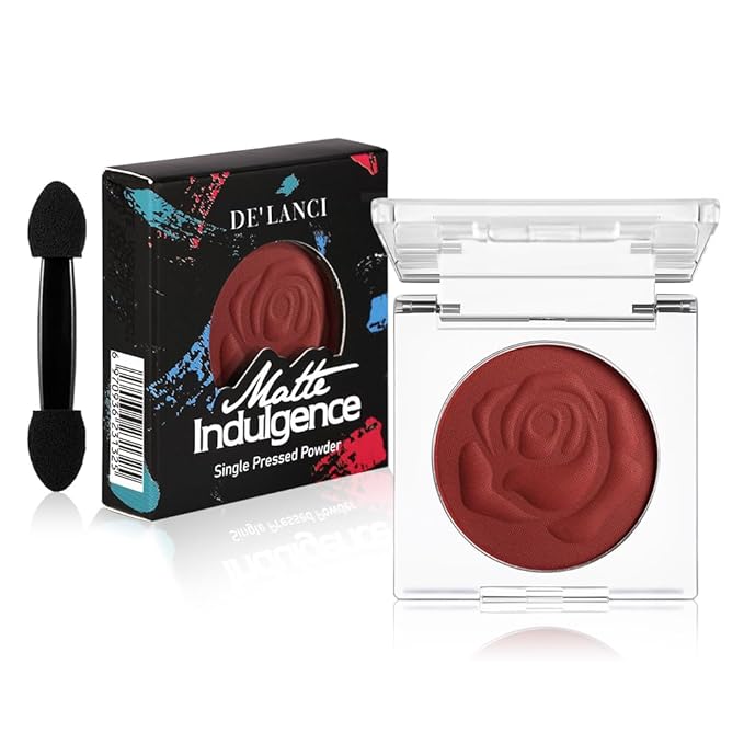 Single Dark Red Matte Eyeshadow Palette with Applicator, Blood Red Eyeshadow Halloween Makeup Palette, Highly-Pigmented Long-Lasting Smooth Powder Red Eye Makeup Compact for Gothic Vampire Bold look
