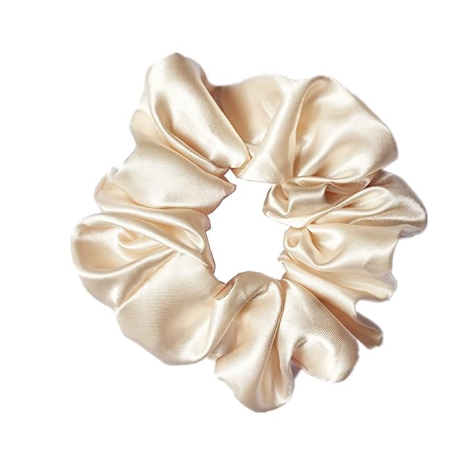 Sufermoe 6 Pcs Satin Silk Hair Scrunchies, Soft Hair Ties for Women and Girls, 6 Classic Colors, 4.5 Inch, Metallic color
