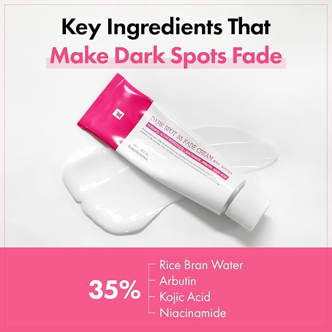 TOSOWOONG Dark Spot 35 Fade Cream, Dark Spot remover with Arbutin, Kojic Acid, Niacinamide, Skin Bleaching Cream for face & body Hyperpigmentation, Discoloration, Korean Skincare 50ml / 1.69 fl. oz.