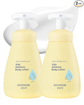 GOONGBE Kids' Moisture Body Lotion - Korean Kids Daily Body Moisturizer - Long Lasting 24hr Hydrating Cream Type Lotion with Cica and Squalane - Allergen Free Scent, 2.7 fl.oz. 2 Pack