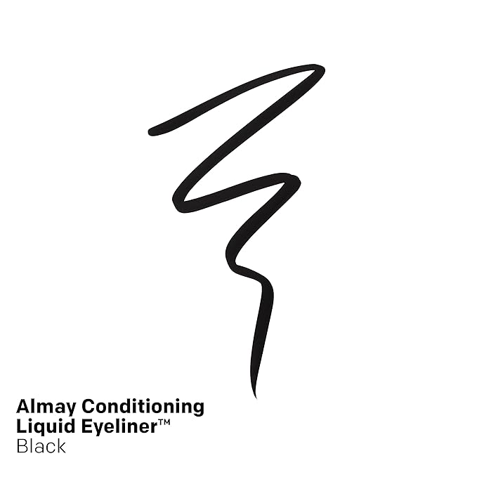 Almay Conditioning Liquid Eyeliner, Longwearing, Waterproof, Hydrating, 10 Black, 0.03 fl oz. (Pack of 2)