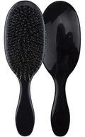 Boar Bristle Detangling Paddle Hair Brush for Curly Fine Wavy Hair, Anti-frizz Painless Detangler Brush Boar Nylon Mixed Bristle Styling Hairbrush for Women Men, Less Pulling and Hair Breakage