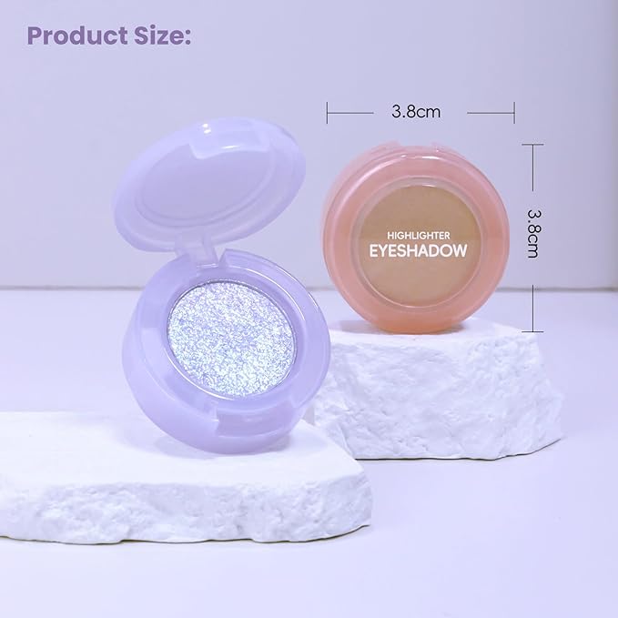 HOSAILY Holographic Light Green Glitter Eyeshadow, Multichrome Shimmer Color Shifting Single Eyeshadow, Chameleon Metallic Iridescent Eye Shadow Palette Bouncy Texture Fairy Highlighter Makeup #5