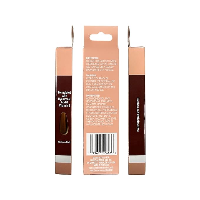 b.pure Glow Up Liquid Contour Wand | Hyaluronic Acid & Vitamin E | Blendable, Buildable Formula | Medium/Dark, 0.27 oz, 3-Pack