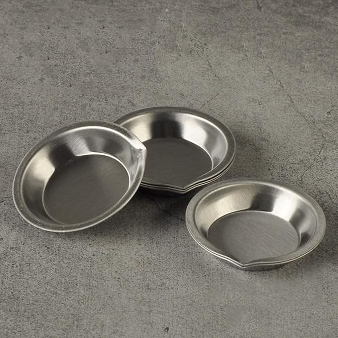 12pcs Makeup Palette Stainless Steel Small Round Paint Tray Artist Watercolours Paint Mixing Palette Tray