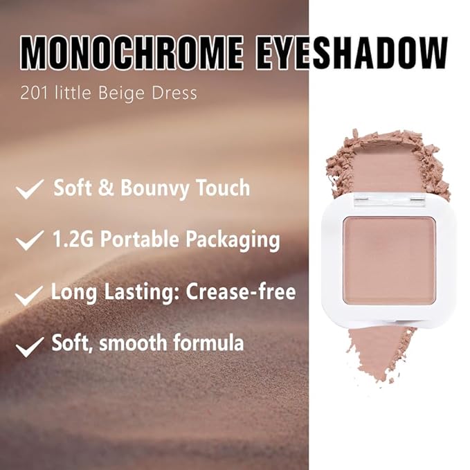 evpct Matte Mauve Pink Single Eyeshadow Palette Makeup for Older Women, Nude Pink Cream Eye shadow Palette Single for Older Women Matte, High Pigment Long Lasting Monochrome Eyeshadow, sombra de ojos