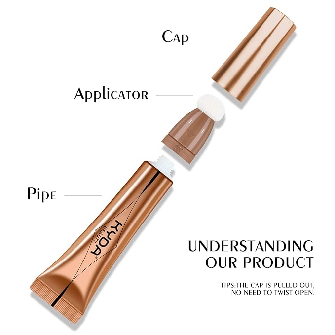 KYDA Blush Beauty Wand, Shimmer Face Blush with Cushion Applicator, Natural Pearl Finish, Silky Smooth Creamy Formula, Lightweight Blendable Blush Rouge Stick-Mauve