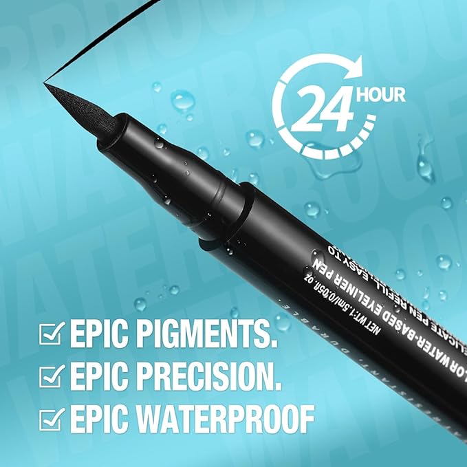 Liquid Eyeliner Pen with Ultra Fine Felt Tip - Matte Bronze, Waterproof, Smudge Proof & Quick Drying for Long Lasting Wear (10#)