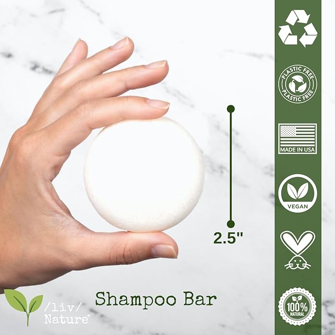 Shampoo Bar and Conditioner Set with Travel Case | Strengthen and Repair Dry Hair | Coconut, Castor Oil, Shea Butter | Made in USA | 2-pk