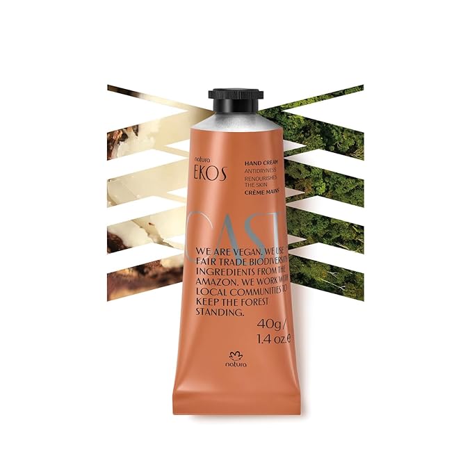 Natura - Brazil Nut Hand Cream Travel Size- Anti-Dryness Castanha Hand Balm - 24-Hour Deep Hydration Moisturizer - Vegan - Brazilian Beauty Secrets - Self Care & Body Care - 1.4oz (40g)