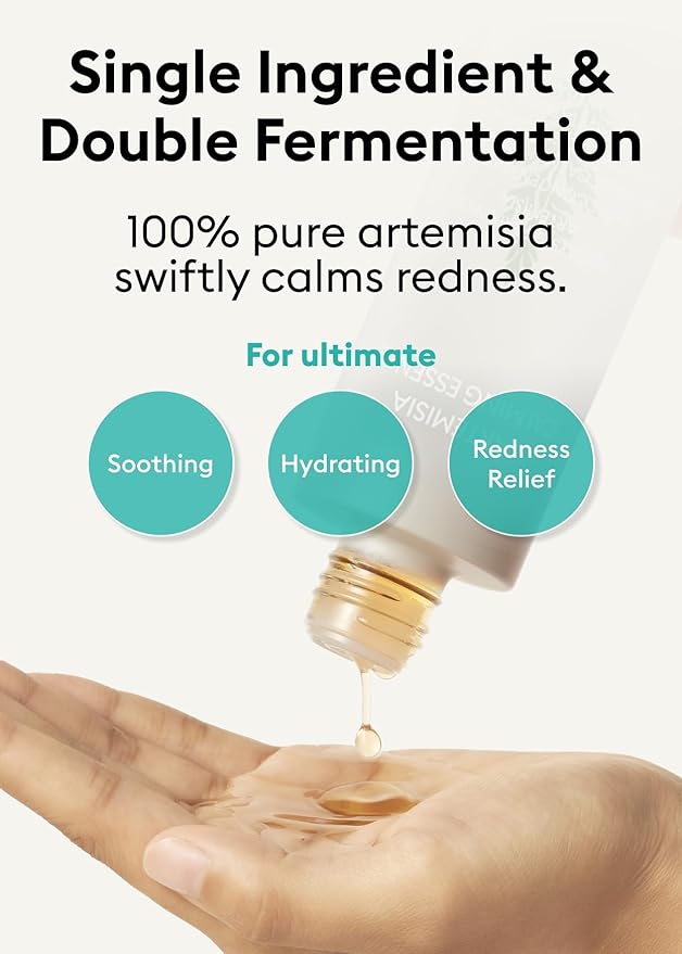 MISSHA Artemisia Calming Essence 5.07 Fl oz / 150ml - 100% Artemisia Annua Extract Facial Toner for Sensitive Skin, Korean Toner with Double-Fermented Mugwort, Soothes Redness & Acne