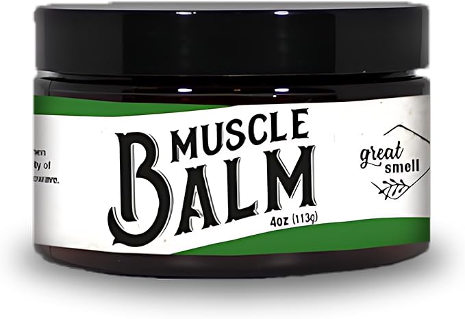 Muscle Balm - All-Natural Moisturizing Butter for Dry Skin + Cracked Heels - Calm, Soothe, Relax - Pure Essential Oils Peppermint + Lavender - Muscles + Joints 4 oz