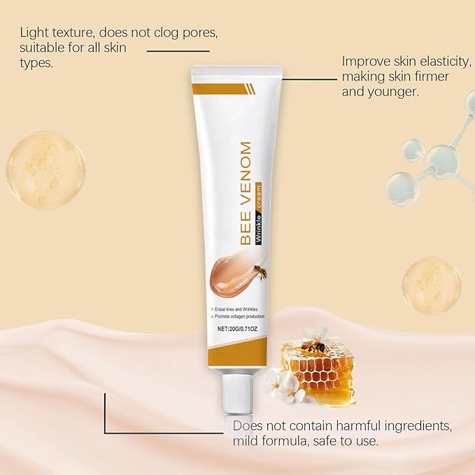 Bee Venom Moisturiser Cream Wrinkle Removal & Firming, Anti-Aging Eye&Face Bee Venom Skin Treatment Cream, Natural And Non-Irritating, Lifting & Recovery For All Skin Type (2 Packs, 20g)