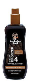 Australian Gold Spray Gel Sunscreen with Instant Bronzer SPF - 4, 8 Ounce | Moisturize & Hydrate Skin | Broad Spectrum | Water Resistant | Non-Greasy | Oxybenzone Free | Cruelty Free