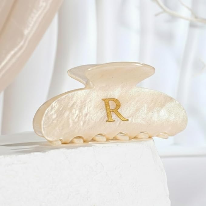 Acrylic Letter Hair Clips For Women Alphabet Hair Claw Initial Hair Clip Fashion Glitter Chic Monogram Claw Clip Hair Accessory Large Hair Clips R
