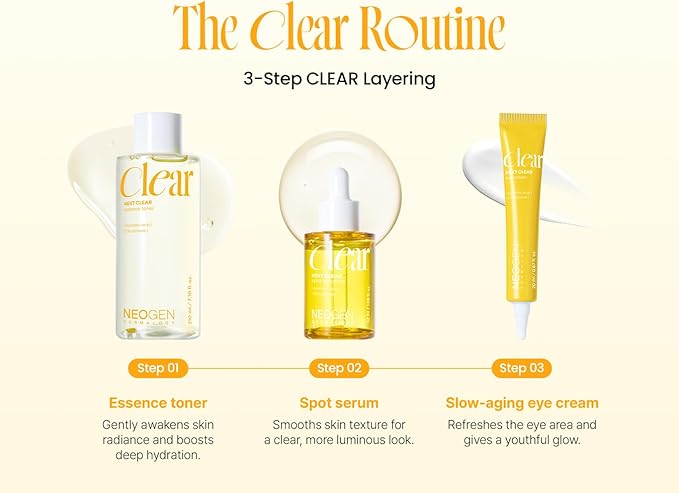 Neogen Next Clear Essence Toner 210ml, 7.1 fl oz – Dark Spot Targeting Toner with Vitamin C, Niacinamide & Vitamin P (Rutin) | Even Skin Tone + Firming | Sensitive Skin Tested | K-Beauty