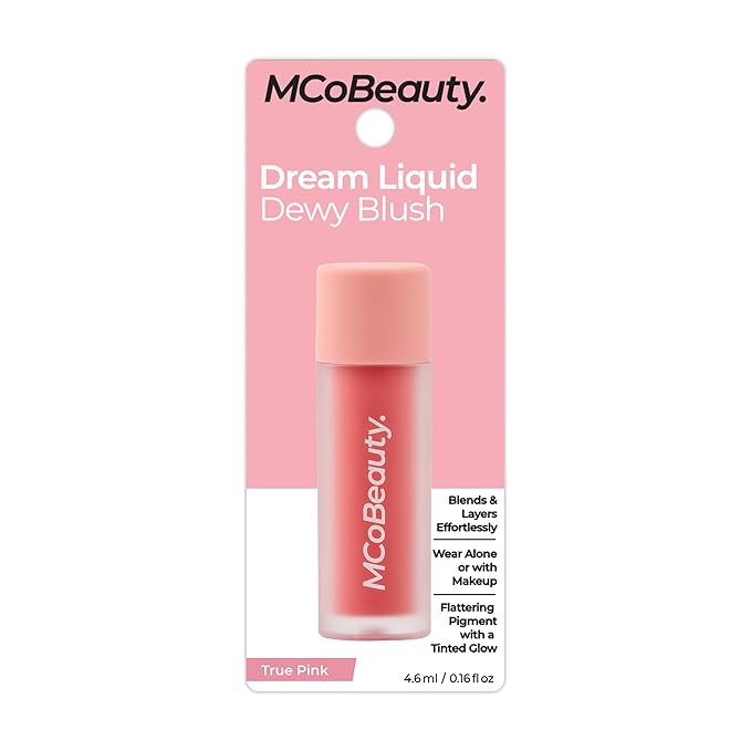 MCoBeauty - Dream Liquid Dewy Blush for Cheeks - Cool Pink Radiant Flush for Fresh Shade - Fresh Glowing Cheeks - 4.6ml - Vegan, Cruelty Free - Face Makeup, Blush Liquid