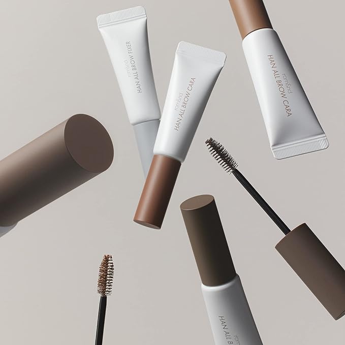rom&nd HAN ALL BROW CARA 01 Grace Taupe - Natural Fluffy Eyebrow Mascara for Dark Hair, Long-Lasting Tinted Brow Gel, Smudge-Proof & Non-Sticky