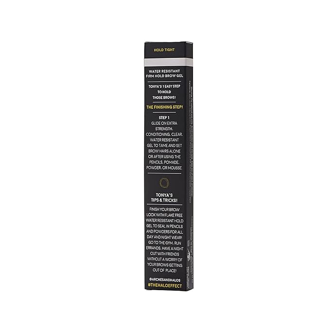 Arches and Halos Water Resistant Firm Hold Eyebrow Gel - Clear Brow Gel for Lasting Definition - Non Flaking Weightless Formula - Vegan - 0.1 oz