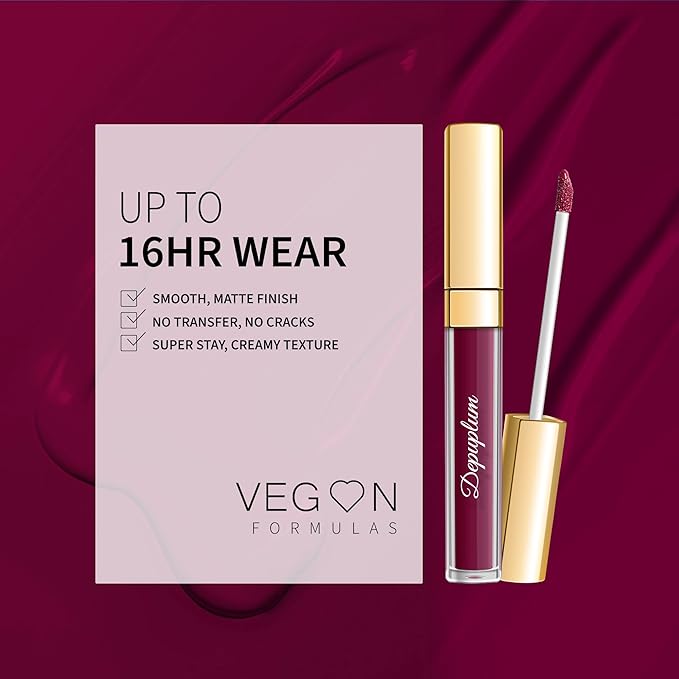 Depuplum Mauve Lipstick Matte for Women Superstay Long Lasting Red Lipstick Smudgeproof Liquid Lipsticks Cruelty Free Lip Makeup for Mother's Day,DM03 Mauve Cyber