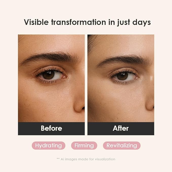 glowiest Dream Glow Collagen 82 Eye Cream- French Collagen eye cream Dark Circle under eye treatment korean eye cream, Glowing Day and Night Care Not Tested on Animals -0.7oz./20g