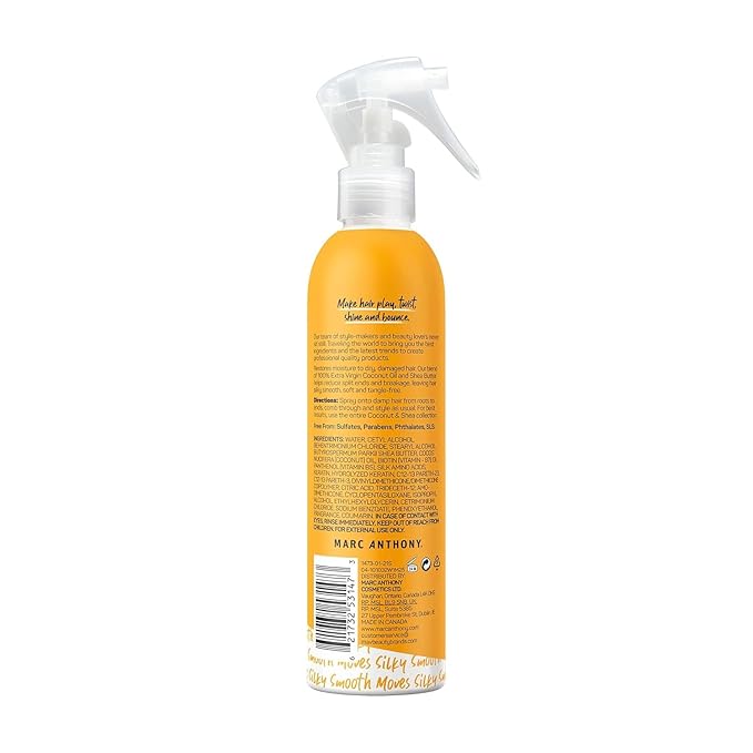 Marc Anthony Leave-In Conditioner Spray, Coconut Oil & Shea Butter - Anti-Frizz Biotin Hair Detangler Spray to Moisturize for Softer Smoother Hair - Sulfate Free Styling Product