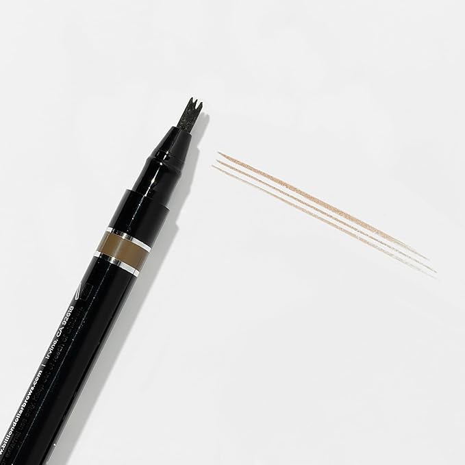 Billion Dollar Beauty Microblade Effect Brow Pen - Waterproof Eyebrow Pen with Multi-Prong Tip for Hair-Like Strokes - Smudge-Proof Long-Lasting Microblading Alternative - Vegan