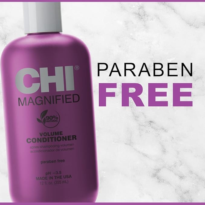 CHI Magnified Volume Conditioner, Boosts Volume & Body & Strengthens Hair, Detangles, Hydrates & Conditions Hair, Sulfate-free, 12 Oz