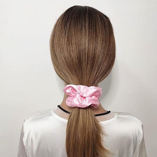 12 Pcs Satin Silk Scrunchies, Soft Hair Ties, Fashion Hair Bands, Bow Ropes, Elastic Ponytail Holders, Hair Accessories for Women and Girls (4.3 Inch, Pink)