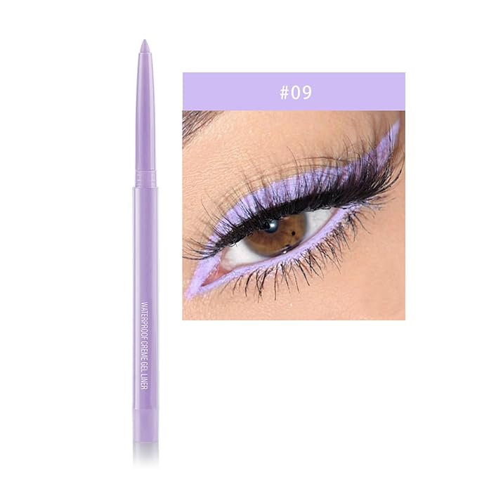 Eyeliner Pencil, Waterproof Eyeliner Long-lasting, Light-purple Eyeliners, High-Pigmented Colorful Eyeliners Easy To Use Eye Liner Pen for Women, Light-purple