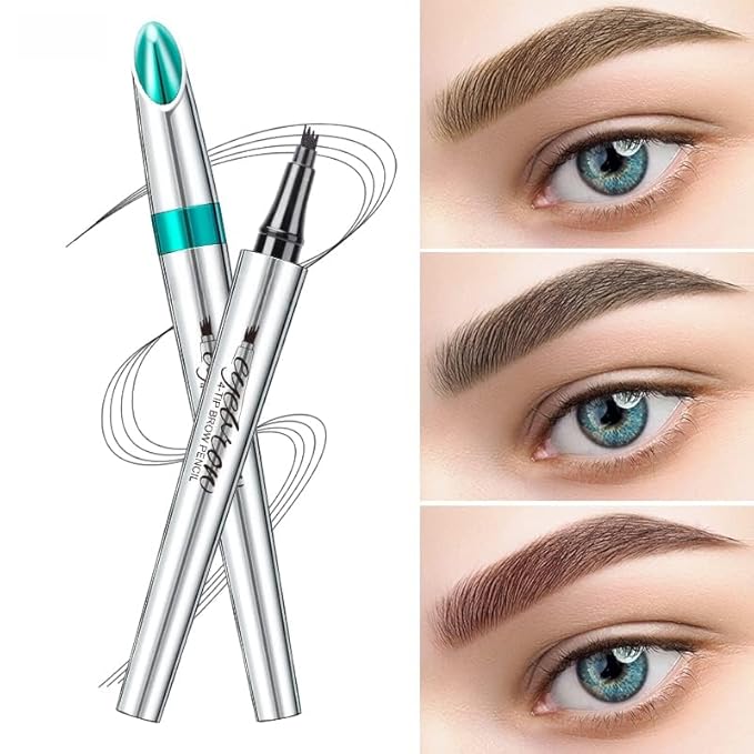 Eyebrow Pencil Eyebrow - Eye Makeup Eyebrow Pen Micro 4 Point Brow Pen Lift & Snatch Long-Lasting Waterproof Natural Eyebrow Hair(04 Black)