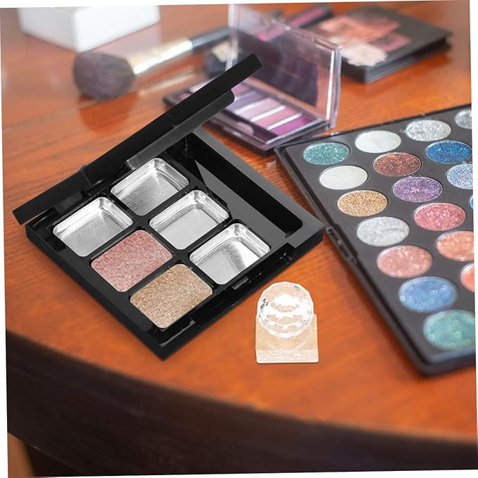 VICASKY 2sets Diy Makeup Palette Multi Empty Eyeshadow Organizer for Lipsticks Makeup Durable Storage Case with Brush Slot Convenient Eyeshadow Container for Beauty Routine