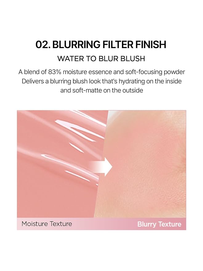 JUNG SAEM MOOL Artist Cushion Blush | Easy to Blend with Puff, Buildable Liquid Blush for Cheeks with a Natural & Matte Finish, Korean Makeup (Blur | Merry Pink)