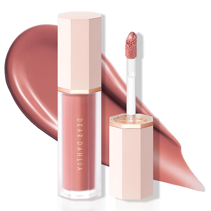 DEAR DAHLIA Petal Drop Liquid Blush (Moody) - Natural Dewy Glow Serum Blush, Buildable & Blendable, Sheer Watercolor Finish, Vegan Korean Makeup for Cheeks, 0.14 oz