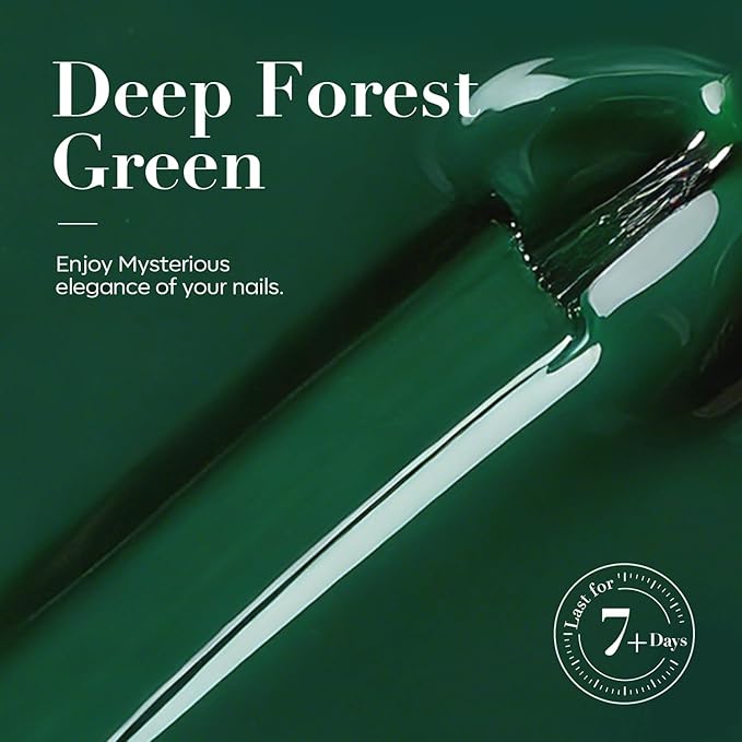 AZUREBEAUTY Deep Forest Green Nail Polish, St. Patrick's Day Quick Dry Formula, Strengthening Natural Nail Treatment, Home Salon DIY, Women Gift, 0.34 Fl Oz