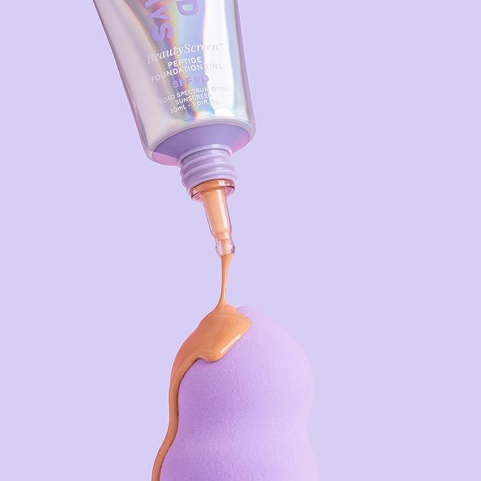 Naked Sundays BeautyScreen Peptide Foundation Tint - SPF 50 Tinted Sunscreen & Skincare Makeup with Zinc Oxide, Niacinamide - Lightweight Natural Coverage, 6 Tan Caramel, 1.01 oz