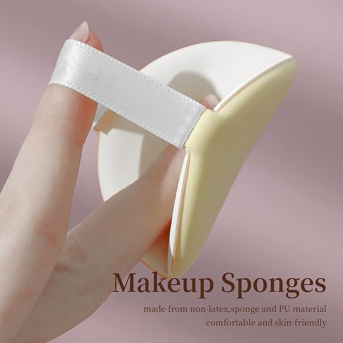MOHOPE 8Pcs Air Cushion Makeup Sponges for Foundation with Portable Box | Latex-Free Blending Sponge for Liquid, Cream, Foundation and Powder | Round Powder Puff | Purple